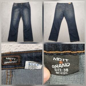 Mott & Graft Men's Blue Denim Jeans Size 38 Stretch Dark Wash